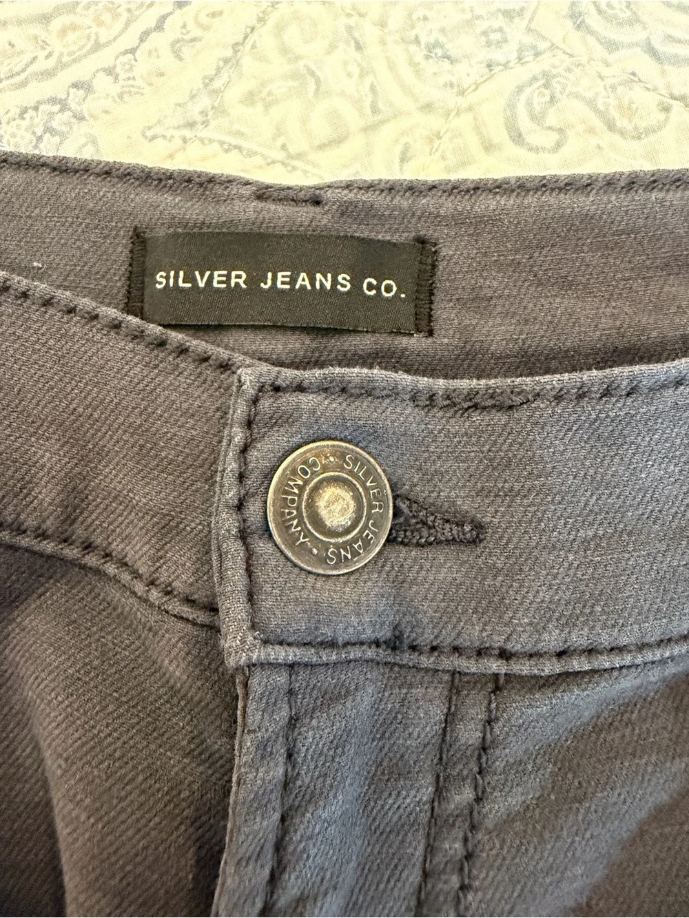 Silver Jeans Co Grayson Straight Leg 38x32 Gray Stretch Denim